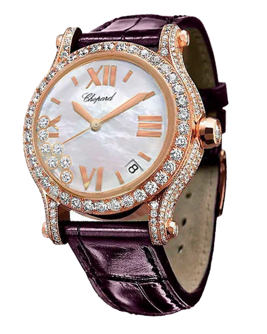 Chopard Happy Sport 18K Rose Gold & Diamonds Ladies Watch - Premium Luxury Product