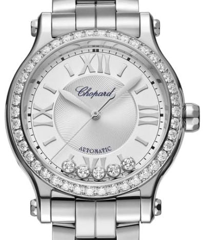 Chopard Happy Sport Stainlees steel & Diamonds Ladies Watch - Premium Luxury Product