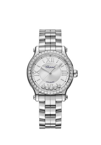 Chopard Happy Sport Stainlees steel & Diamonds Ladies Watch - Premium Luxury Product