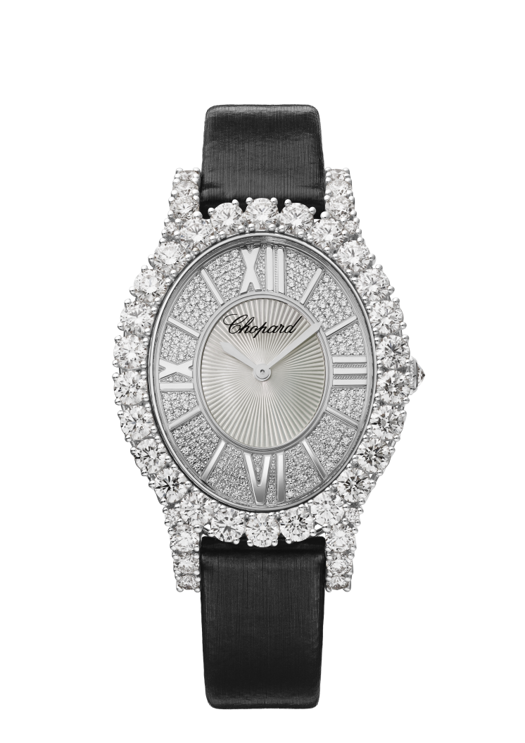 Chopard L’Heure Du Diamant Oval 18K White Gold & Diamonds Ladies Watch - Premium Luxury Product