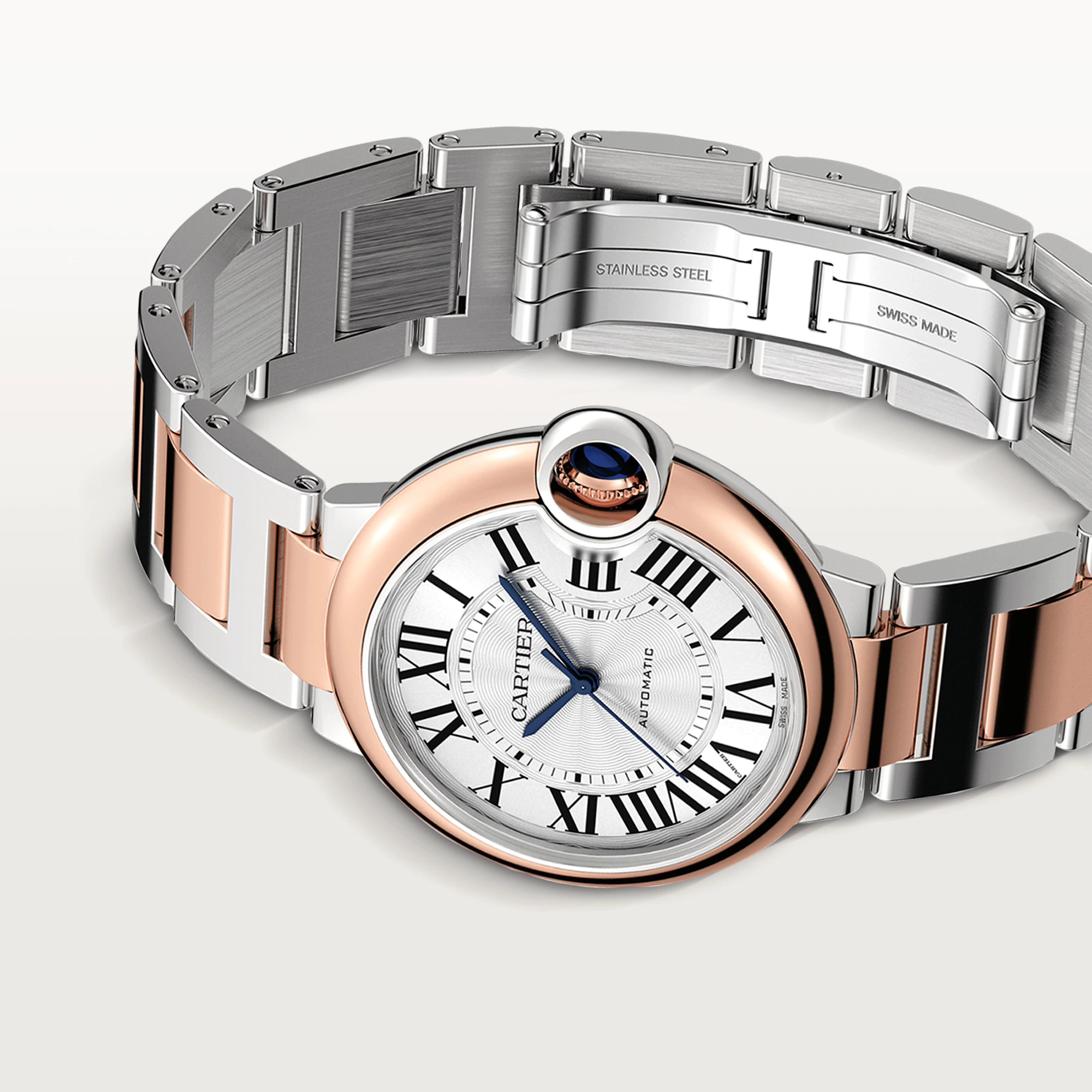 Cartier Ballon Bleu 42 mm Stainless steel & Rose Gold Men's Watch - Premium Luxury Product
