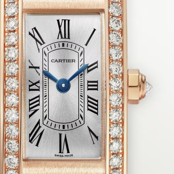 Cartier Tank Americaine 18K Rose Gold & Diamonds Lady's Watch - Premium Luxury Product