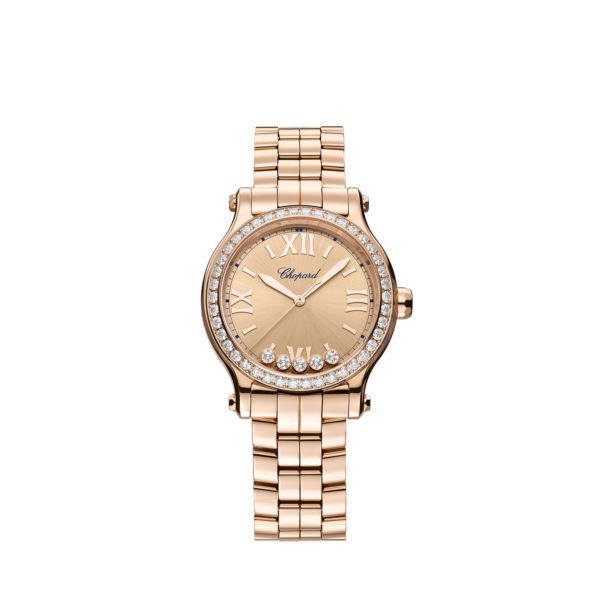 Chopard Happy Sport 18K Rose Gold & Diamonds Ladies Watch - Premium Luxury Product