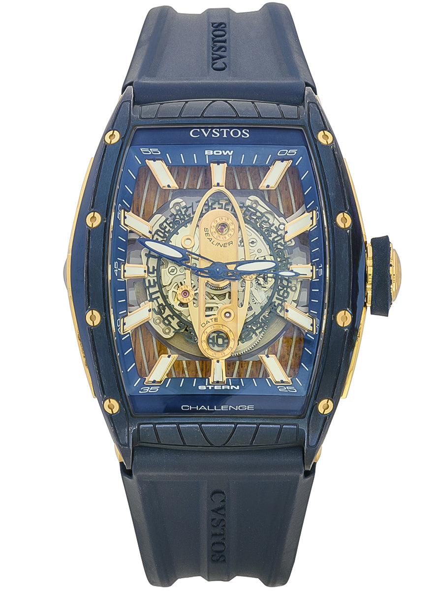 Cvstos Challenge Sea-Liner Blue PVD Stainless Steel & 18K Rose Gold Man's Watch - Premium Luxury Product