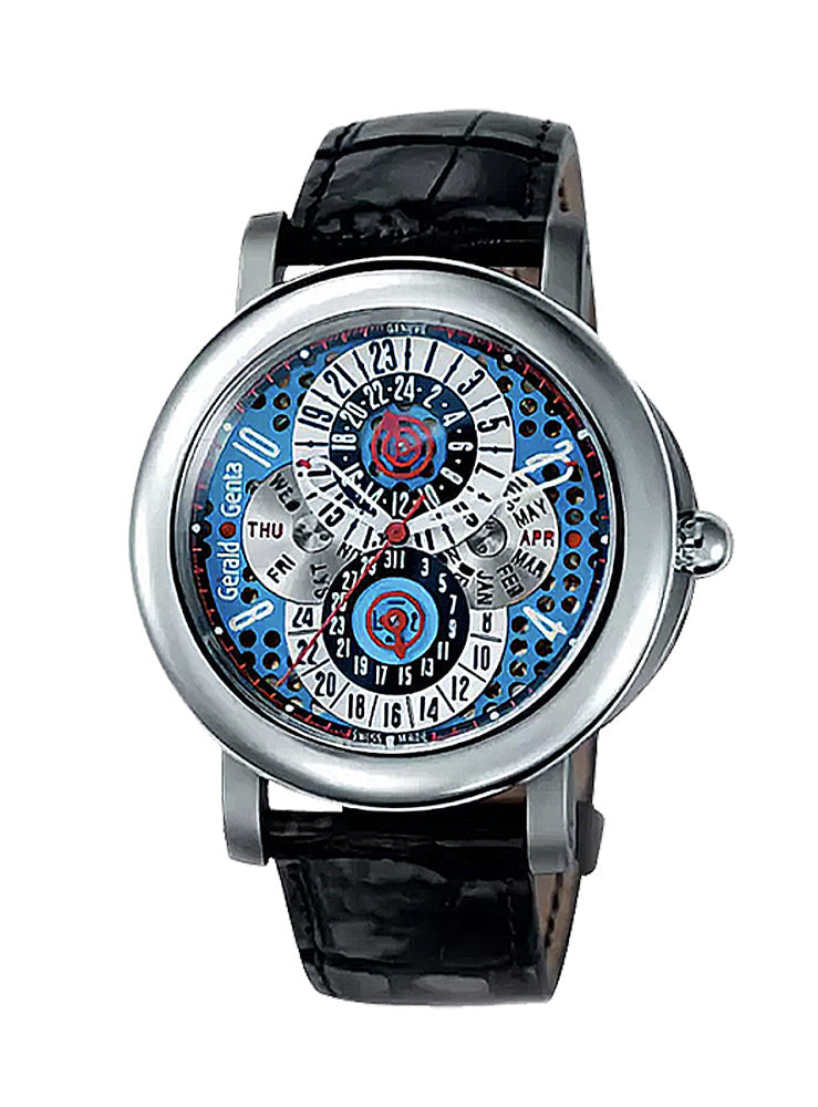 Gerald Genta Arena Perpetual Calendar GMT Platinum & Titanium Men's Watch
