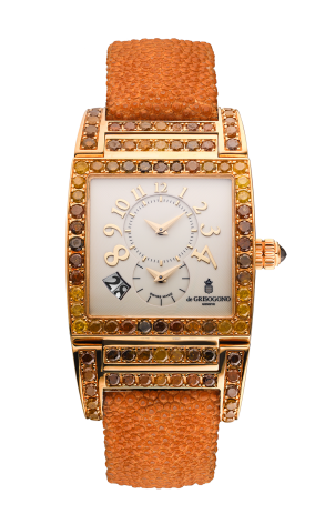 De Grisogono Instrumentino Double Time 18K Yellow Gold & Colored Gemstones Lady's Watch - Premium Luxury Product