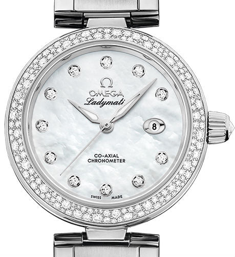 Omega De ville Ladymatic Stainless steel & Diamonds Lady's Watch - Premium Luxury Product