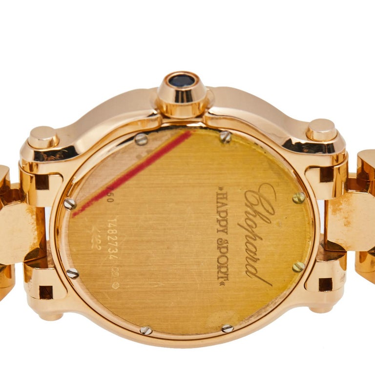 Chopard Happy Sport 18K Rose Gold & Diamonds Lady's Watch - Premium Luxury Product