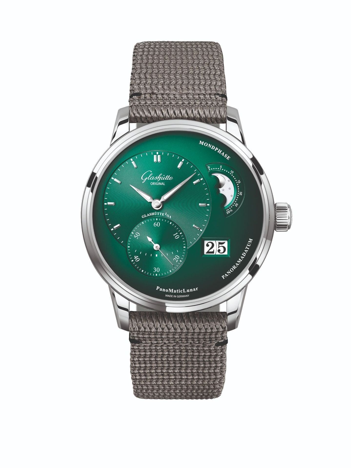 Glashutte Original Pano Matic Lunar Stainless steel Men's Watch - Premium Luxury Product