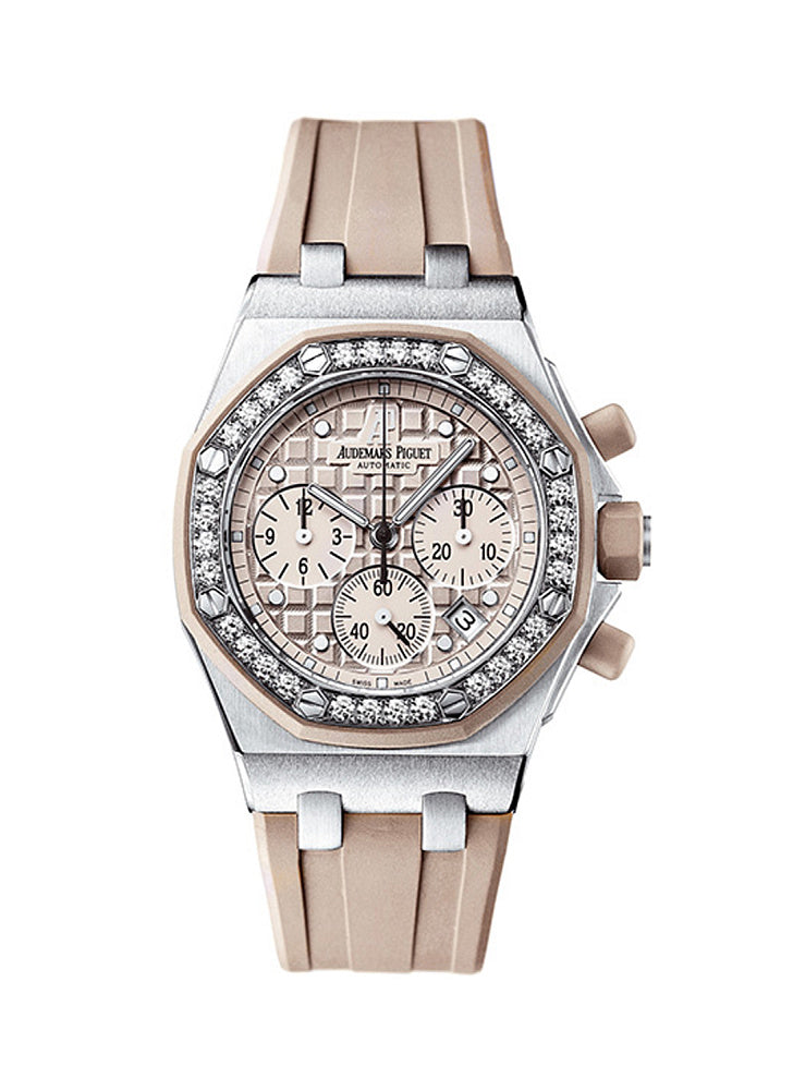 Audemars Piguet Royal Oak Offshore Chronograph 18K White Gold & Damonds Lady's Watch - Premium Luxury Product
