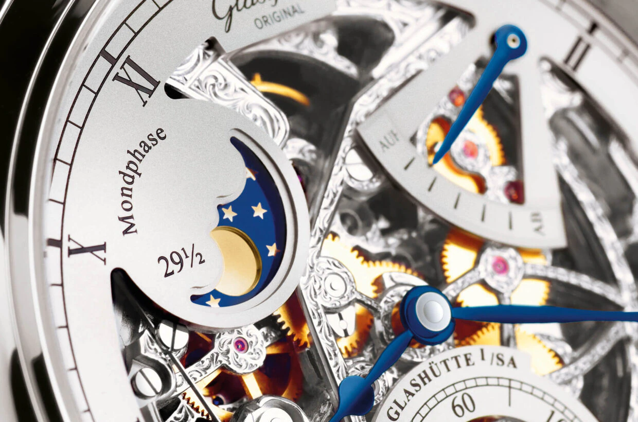 Glashutte Original Senator Moon Phase Skeletonized Edition White Gold Men's Watch - Premium Luxury Product
