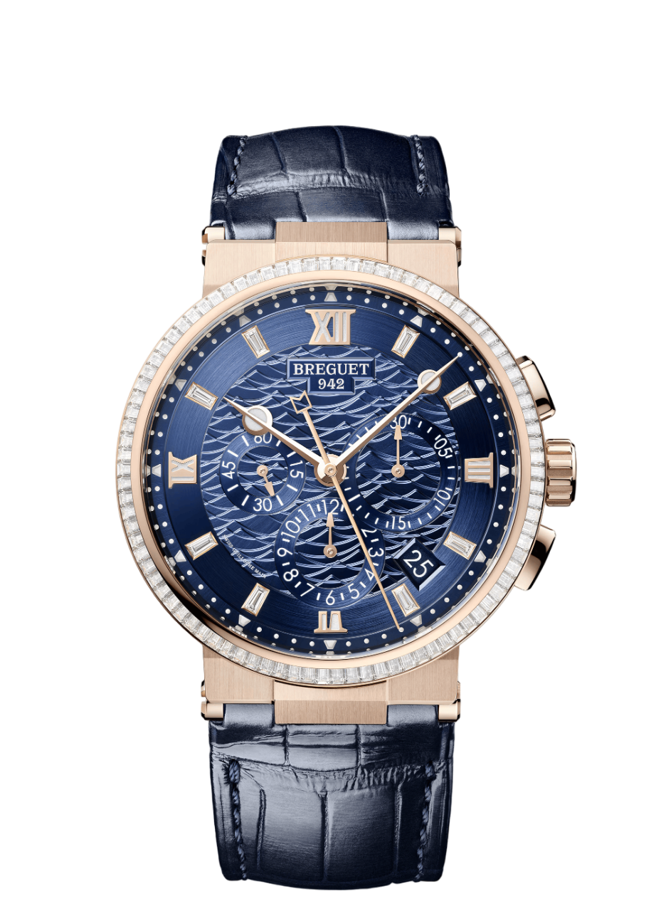 Breguet Marine Chronograph 18K Rose Gold & Diamonds Men's Watch - Premium Luxury Product