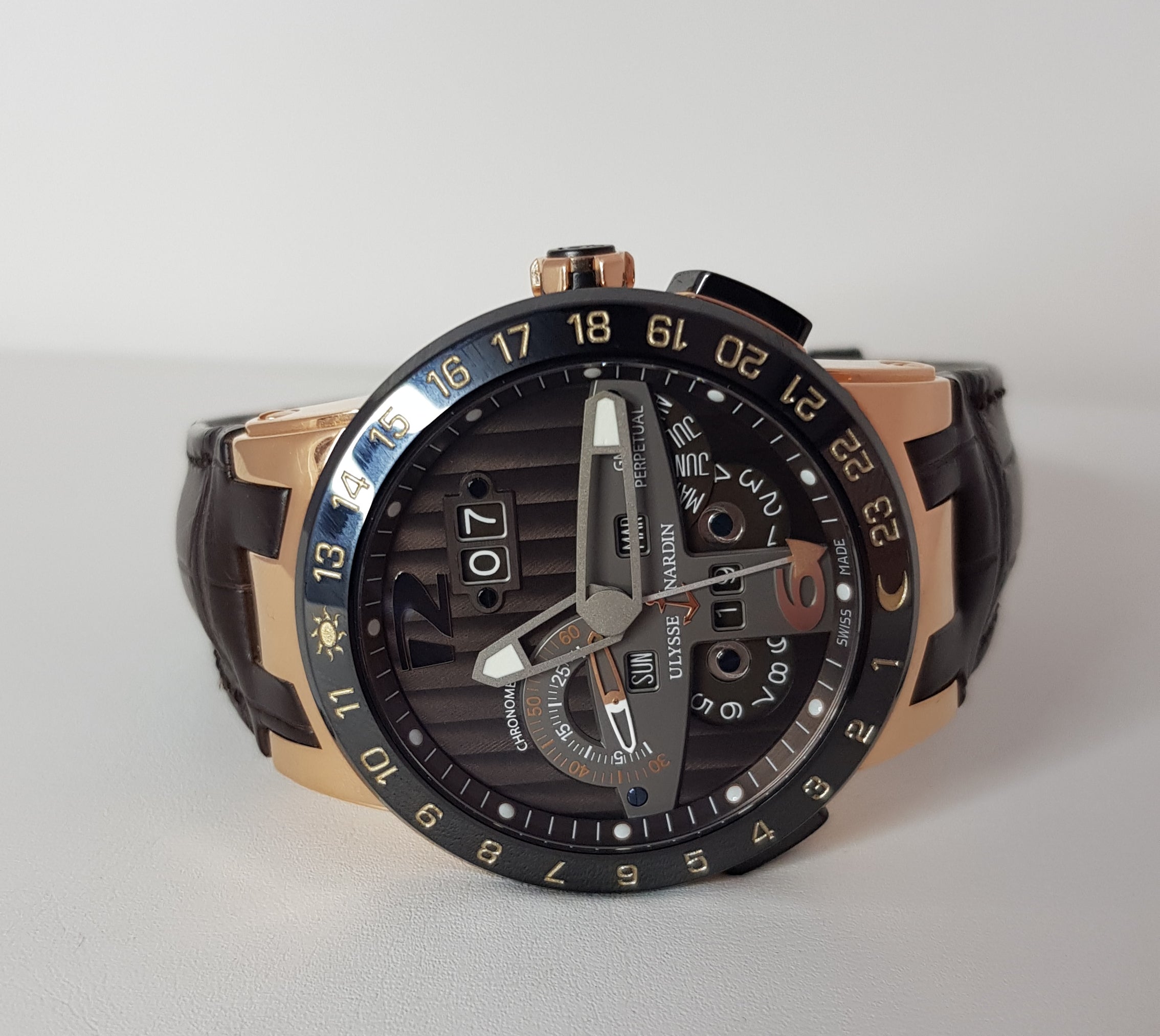 Ulysse Nardin El Toro Perpetual GMT 18K Rose Gold Men's Watch