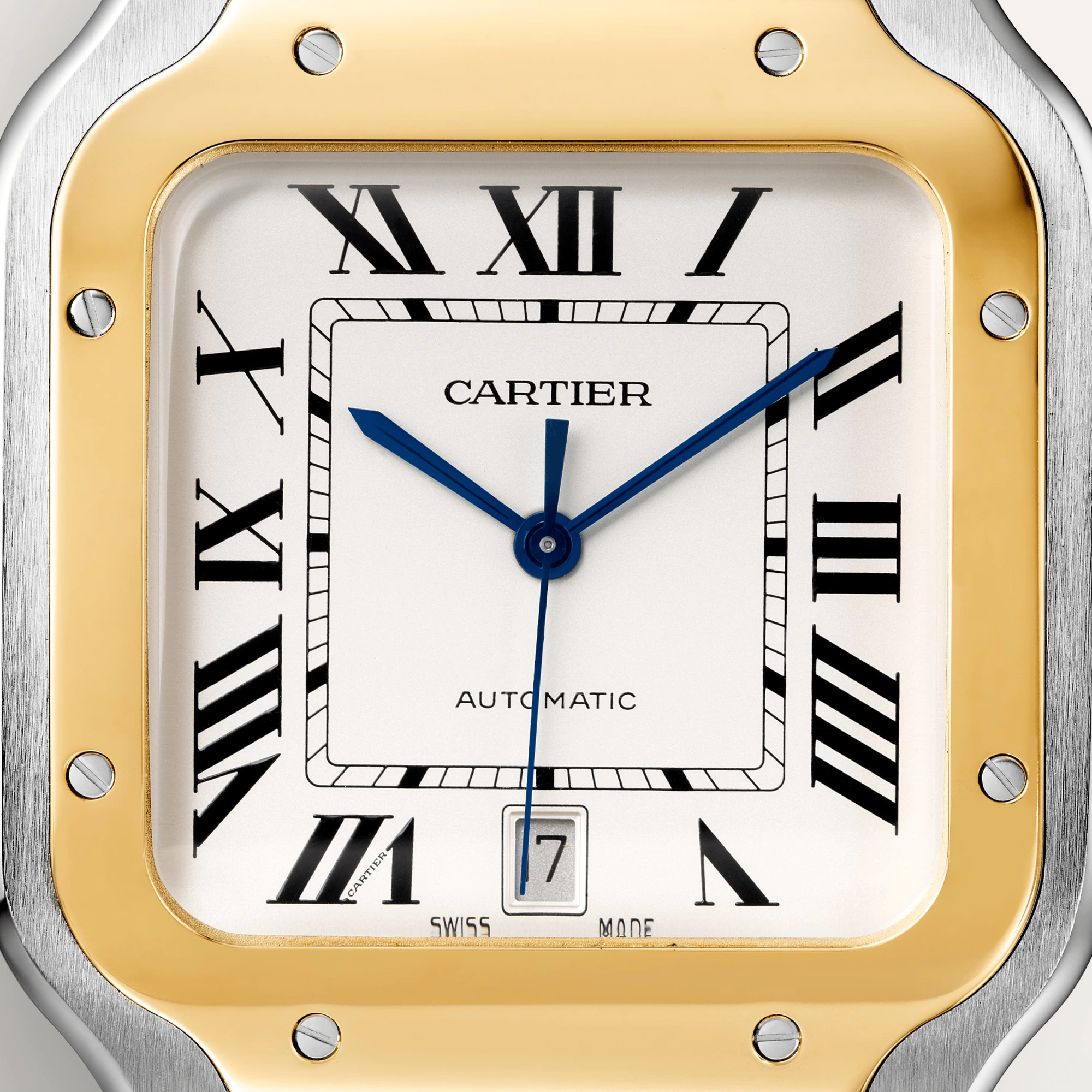 Cartier Santos Stainless Steel & 18K Yellow Gold Men's Watch - Premium Luxury Product