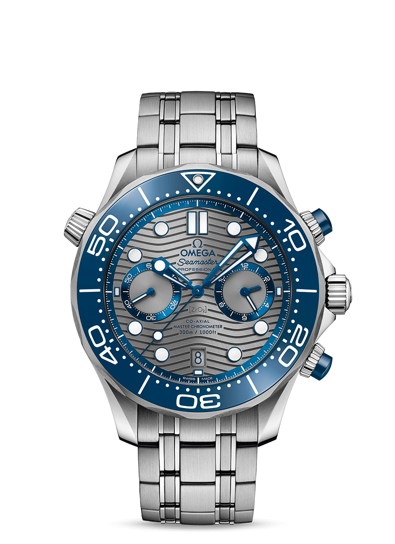 Omega Seamaster Diver Co-Axial Chronometer Chronograph Stainless Steel Men's Watch - Premium Luxury Product