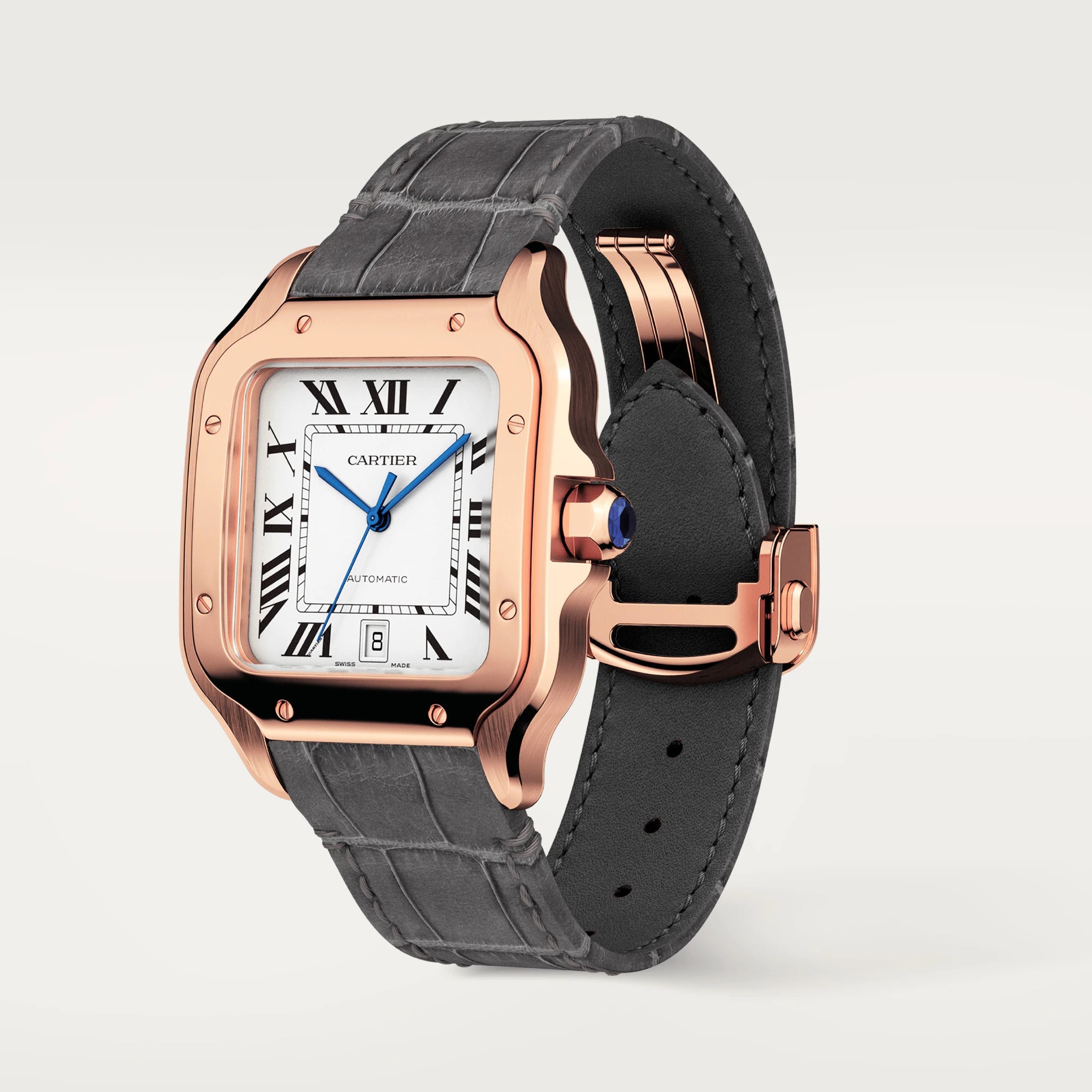 Cartier Santos 18K Rose Gold Men's Watch - Premium Luxury Product