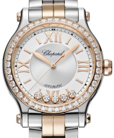 Chopard Happy Sport Stainlees steel and Ethical Rose Gold & Diamonds Ladies Watch - Premium Luxury Product