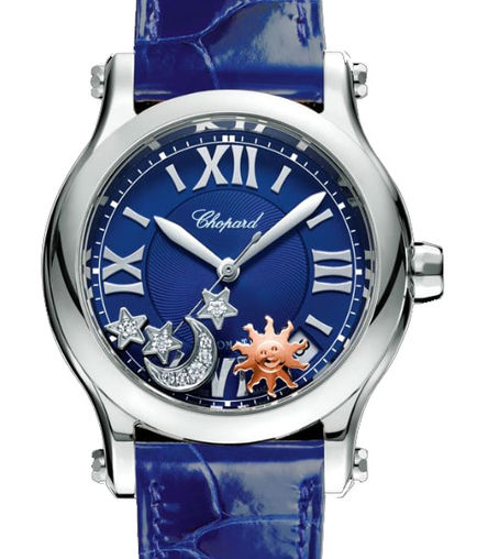 Chopard Happy Sport Sun, Moon and Stars Stainless steel Ladies Watch - Premium Luxury Product