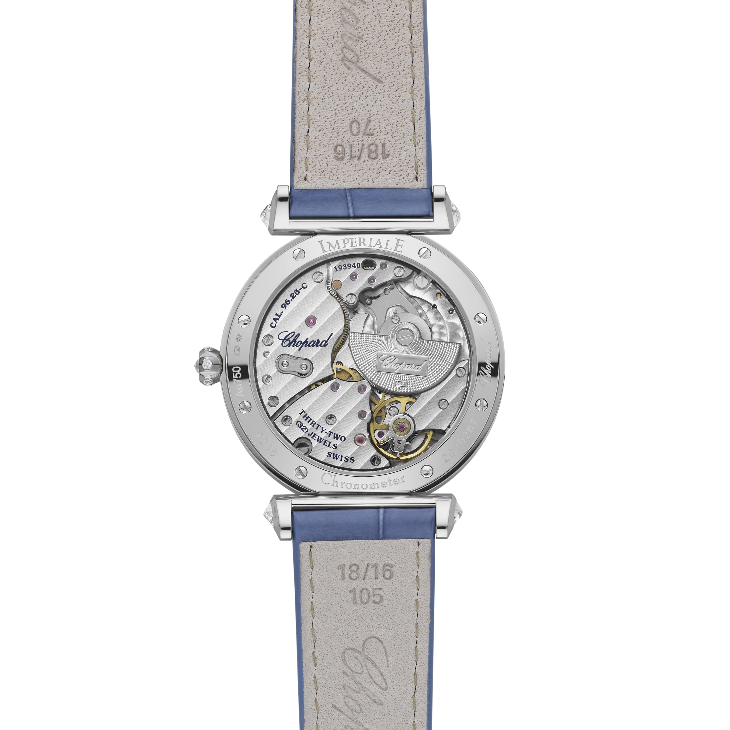 IMPERIALE MOONPHASE 36 MM, AUTOMATIC, ETHICAL WHITE GOLD, DIAMONDS 384246-1001 - Premium Luxury Product