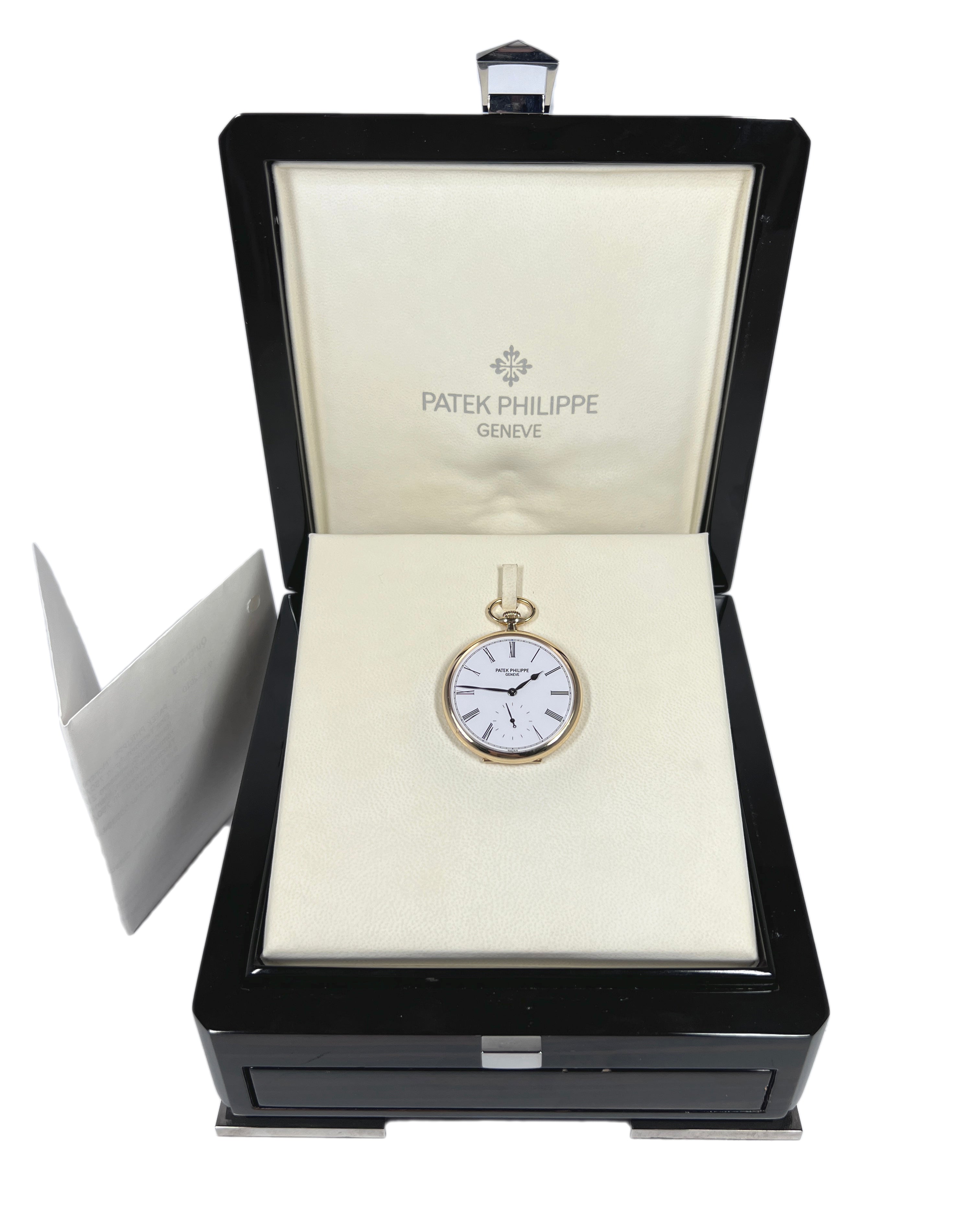 Patek Philippe 18K Yellow Gold with White Lacquered dial Pocket Men's Watch