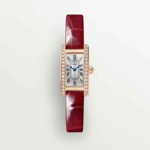 Cartier Tank Americaine 18K Rose Gold & Diamonds Lady's Watch - Premium Luxury Product
