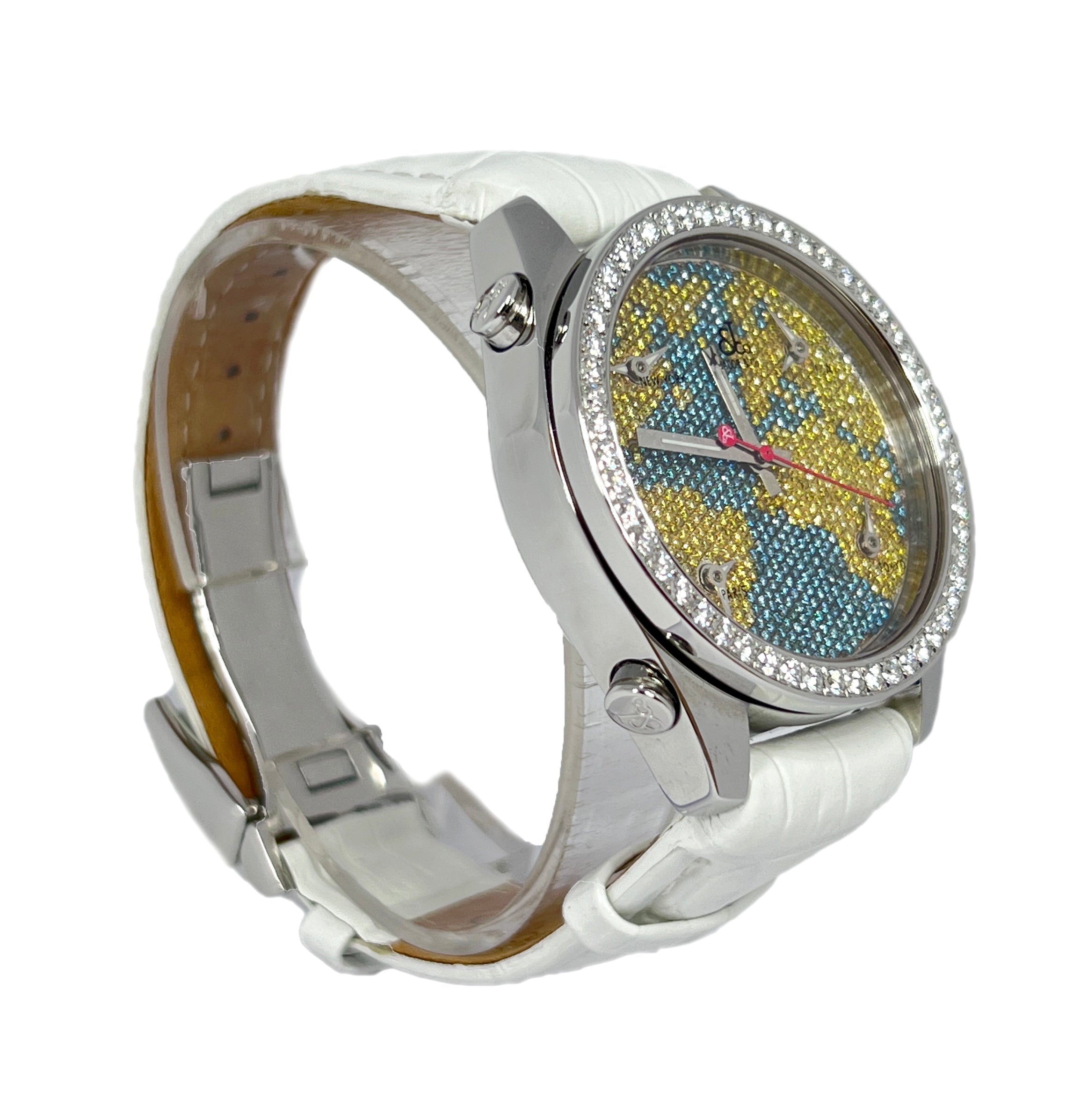 Jacob &amp; Co Five Time Zone Stainless Steel and White Diamonds Watch - Premium Luxury Product