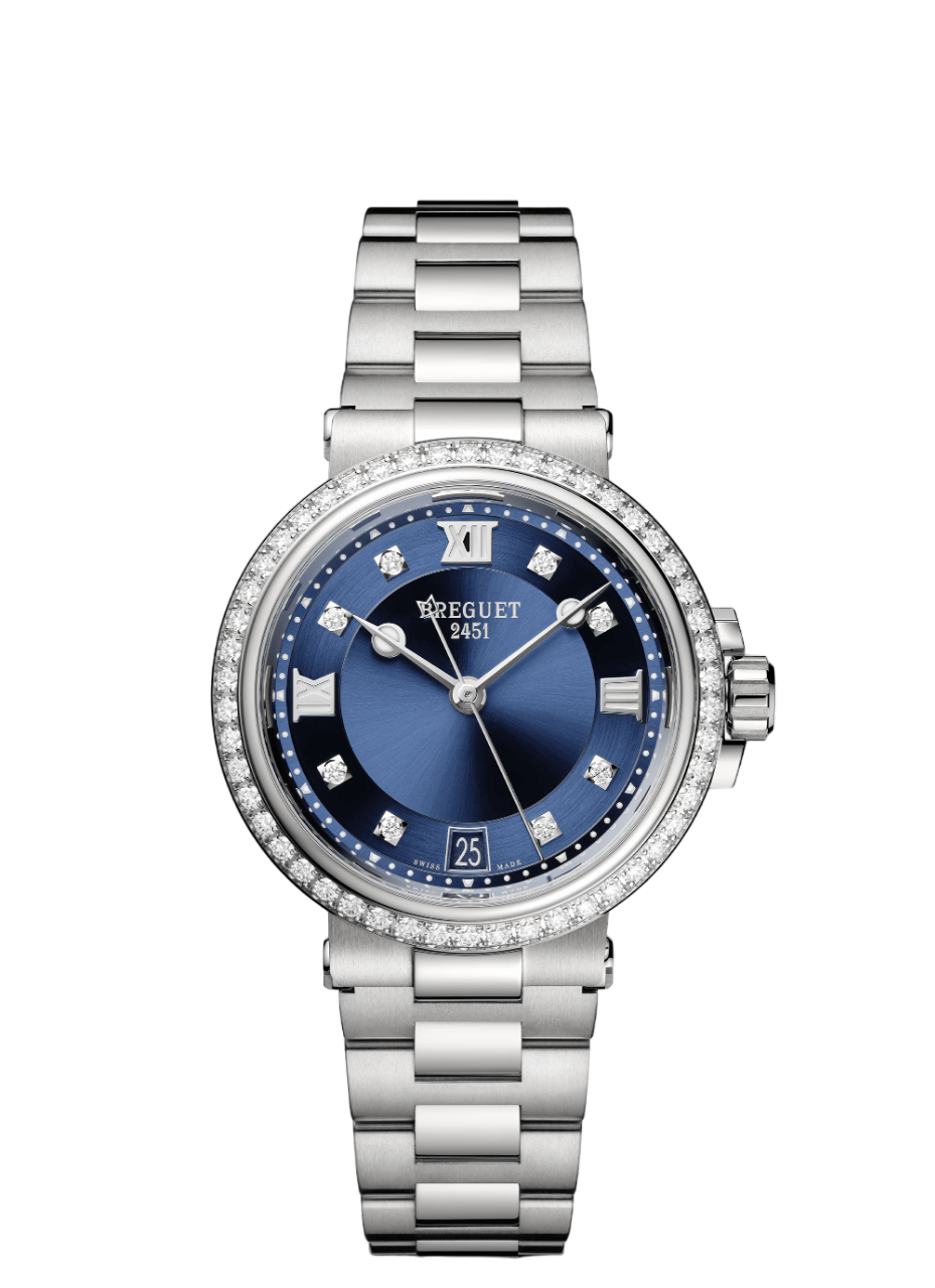 Breguet Marine Stainless Steel & Diamonds Lady's Watch - Premium Luxury Product