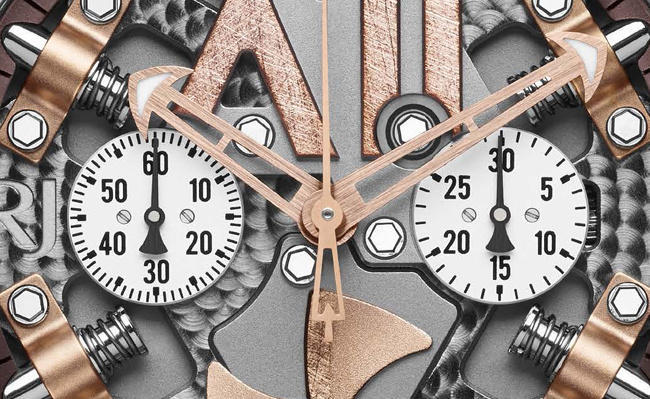 Romain Jerome Titanic-DNA Steampunk Chrono Full Red PVD Stainless steel & 18K Rose Gold Men's Watcn