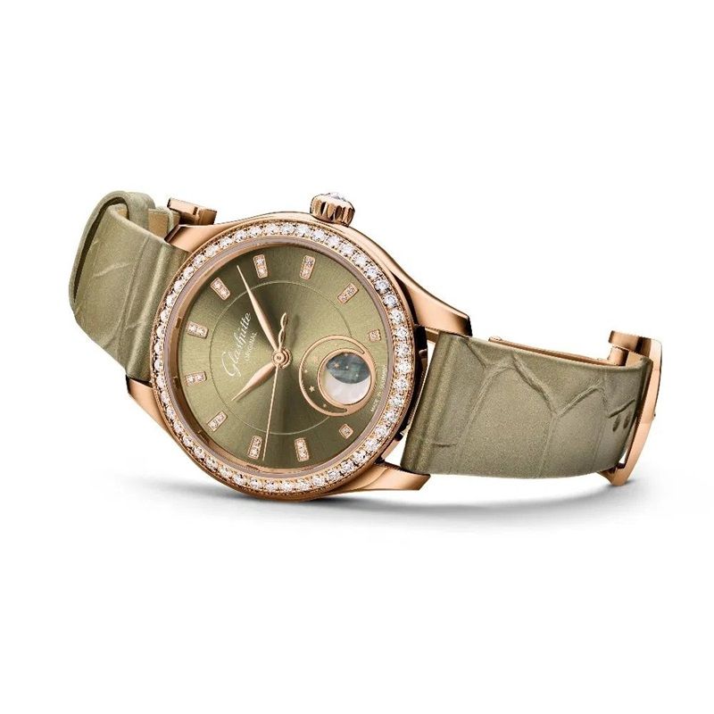 Glashutte Original Serenade Luna Moon Phase 18K Red Gold & Diamonds Lady's Watch - Premium Luxury Product