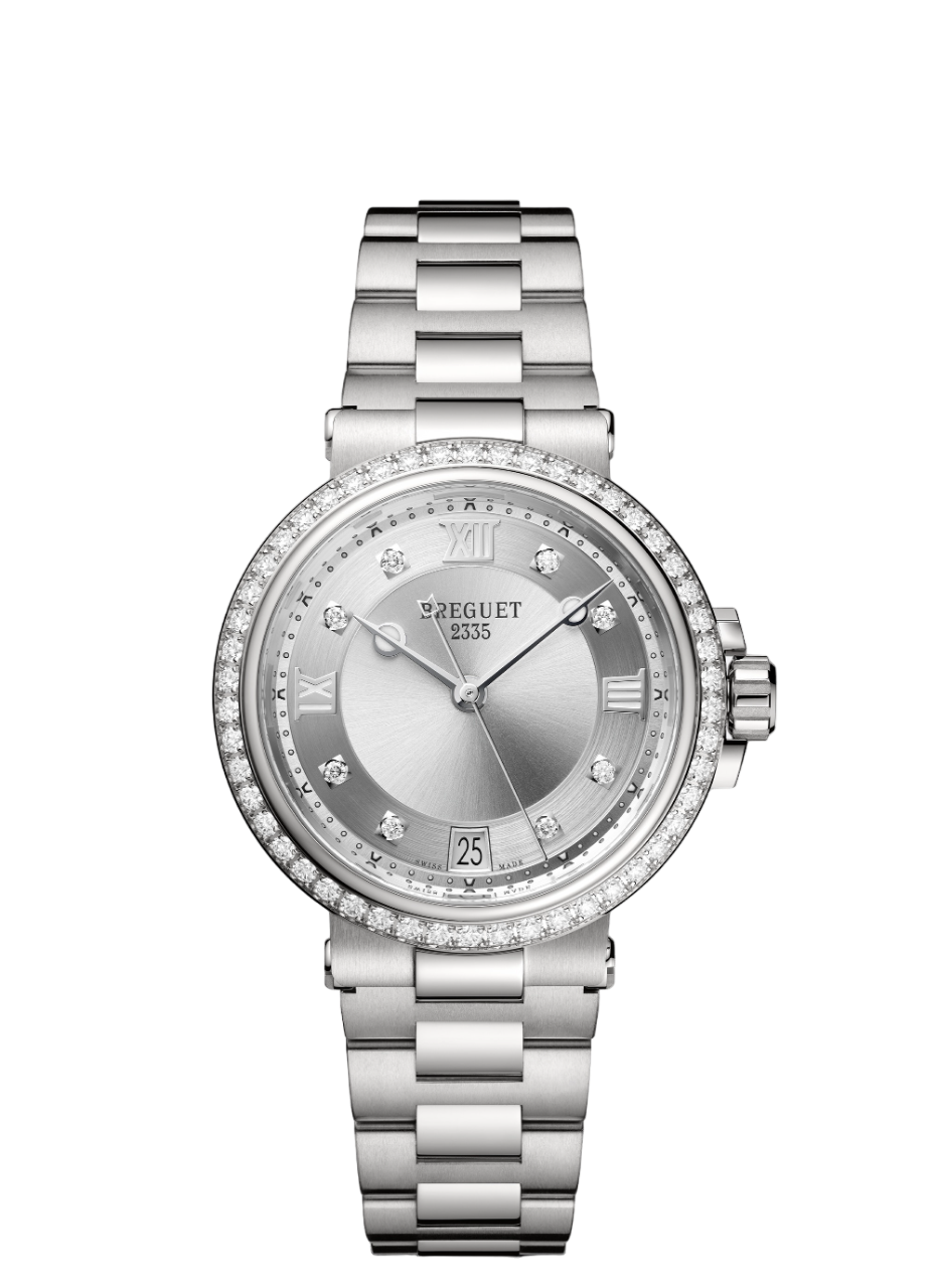 Breguet Marine Stainless Steel & Diamonds Lady's Watch - Premium Luxury Product
