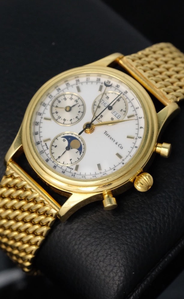 Tiffany & Co. Moonphase Chronograph 18k Yellow Gold Unisex Watch