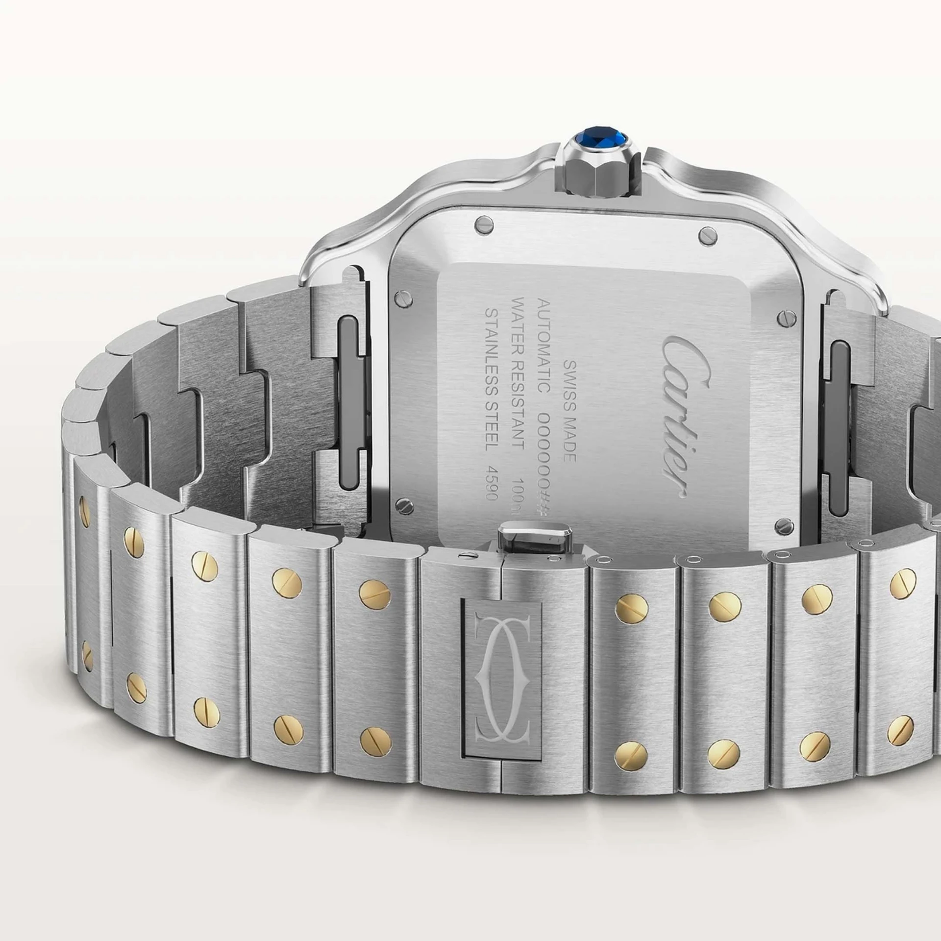 Cartier Santos de Cartier Stainless Steel & 18K Yellow Gold Men's Watch - Premium Luxury Product