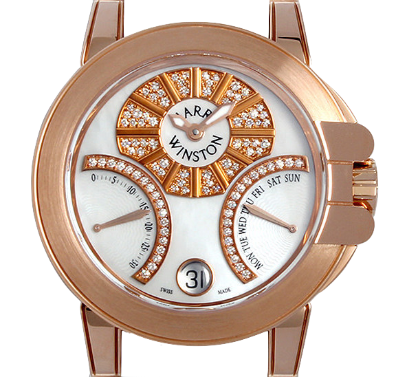 Harry Winston Ocean Biretro 18K Rose Gold Ladies Watch
