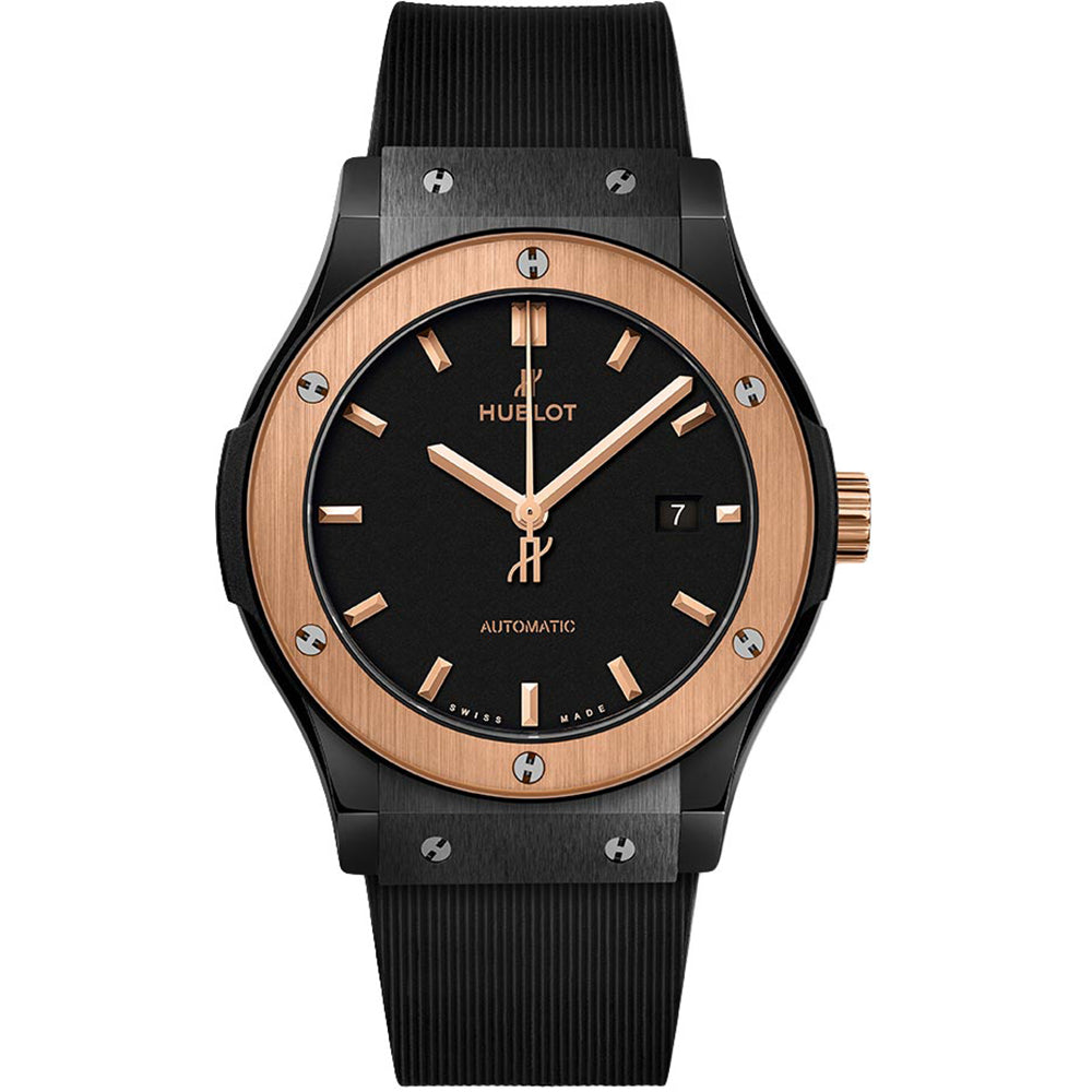 Hublot Classic Fusion 42mm Black Ceramic & 18K King Gold Man's Watch - Premium Luxury Product