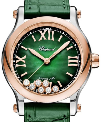 Chopard Happy Sport Stainlees steel and18K Rose Gold & Diamonds Ladies Watch - Premium Luxury Product
