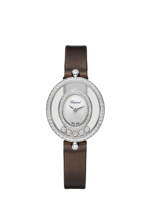 Chopard Happy Diamonds Icons Oval 18K White Gold & Diamonds Ladies Watch - Premium Luxury Product