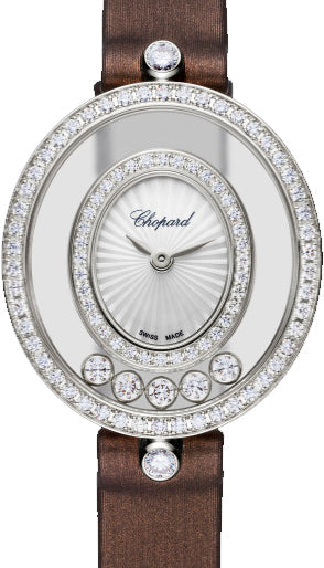 Chopard Happy Diamonds Icons Oval 18K White Gold & Diamonds Ladies Watch - Premium Luxury Product