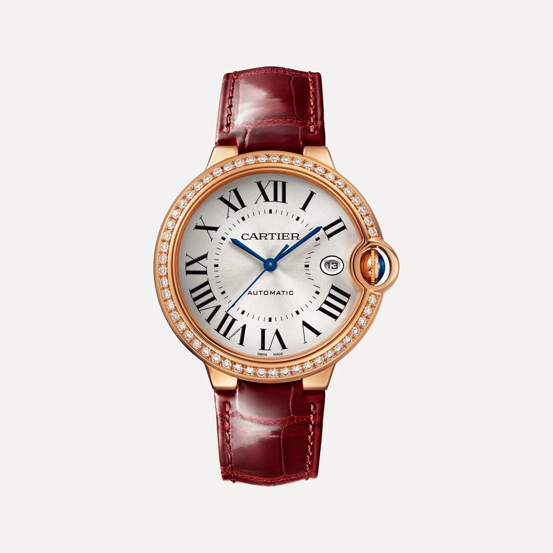 Cartier Ballon Bleu 40mm Rose Gold & Diamond Unisex Watch - Premium Luxury Product