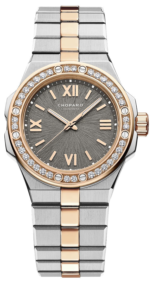 Chopard Alpine Eagle Stainless Steel & 18kt Rose Gold Diamond Lady's Watch - Premium Luxury Product