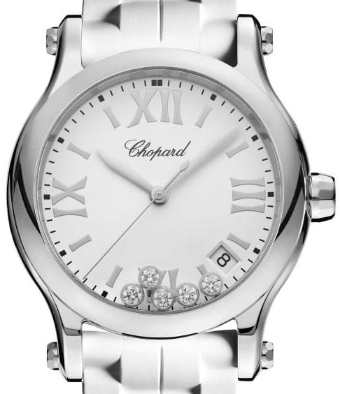 Chopard Happy Sport Stainless Steel& Diamonds Ladies Watch - Premium Luxury Product