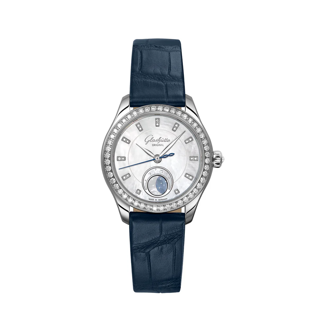 Glashutte Original Serenade Luna Moon Phase Stainless steel & Diamonds Lady's Watch - Premium Luxury Product