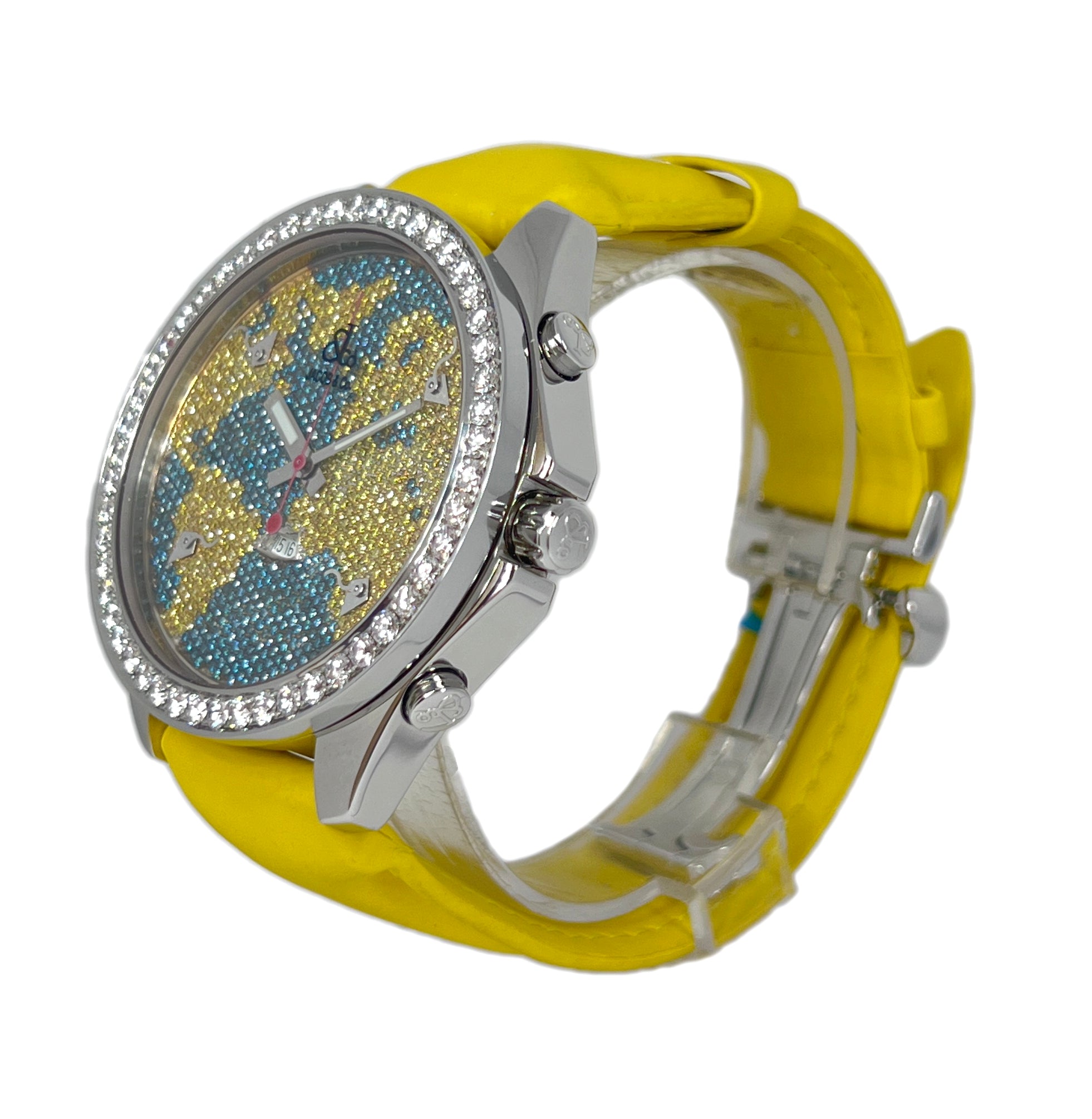 Jacob &amp; Co Five Time Zone - 47mm Stainless Steel Diamonds Unisex Watch - Premium Luxury Product