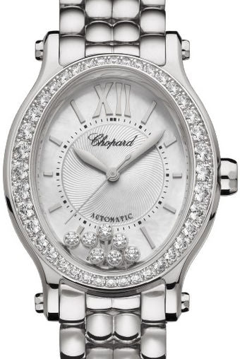Chopard Happy Sport Oval Stainless Steel & Diamonds Ladies Watch - Premium Luxury Product