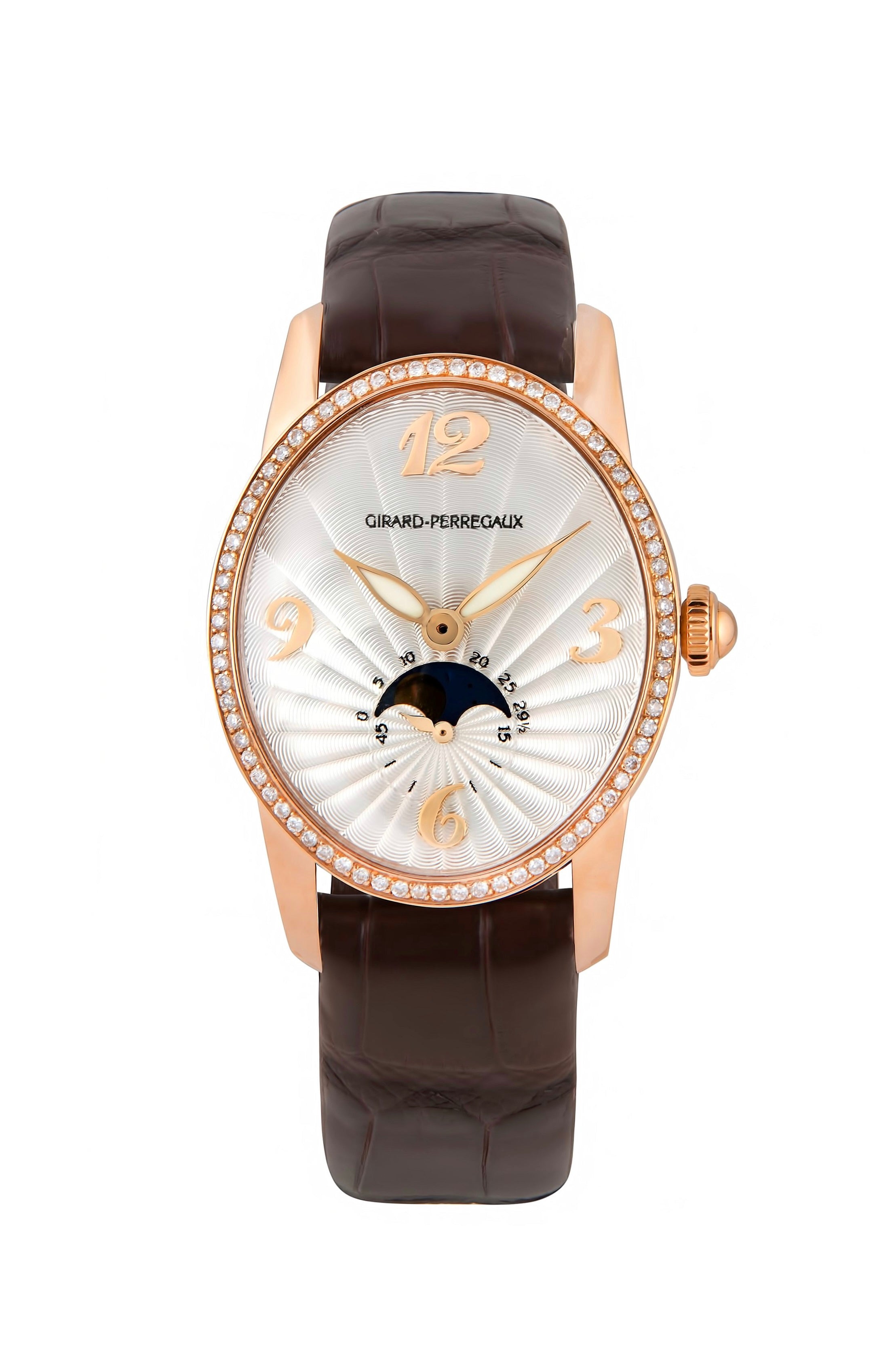 Girard Perregaux Cat's Eye Moon-Phases 18K Rose Gold & Diamonds Lady's Watch - Premium Luxury Product