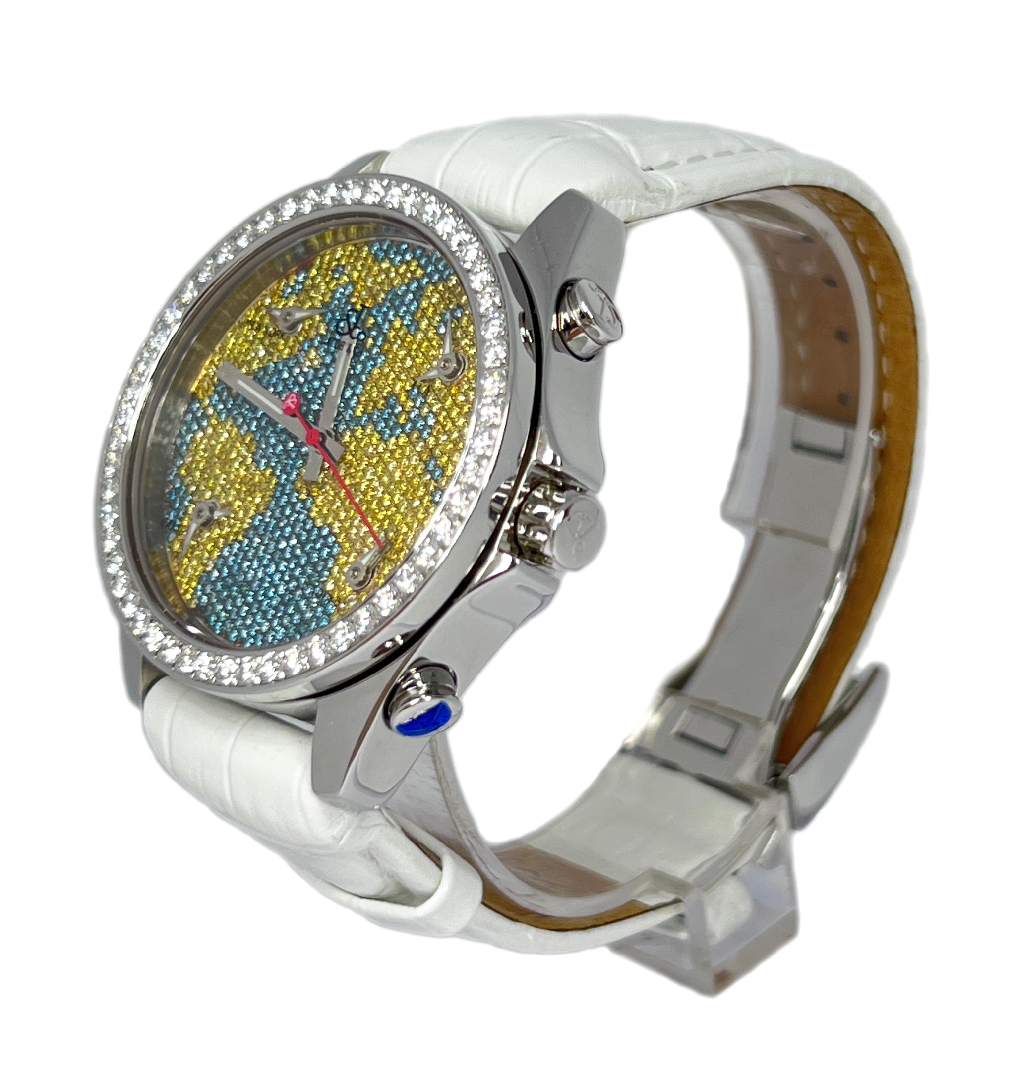 Jacob &amp; Co Five Time Zone Stainless Steel and White Diamonds Watch - Premium Luxury Product