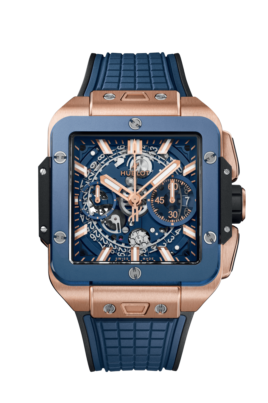 Hublot Square Bang Chronograph 18K King gold & Blue Ceramic Men's Watch - Premium Luxury Product
