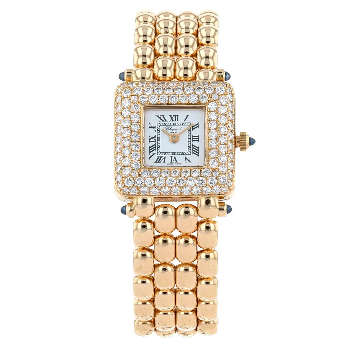 Chopard Classic Square 18K Yellow Gold & Diaminds Gold Lady's  Watch - Premium Luxury Product