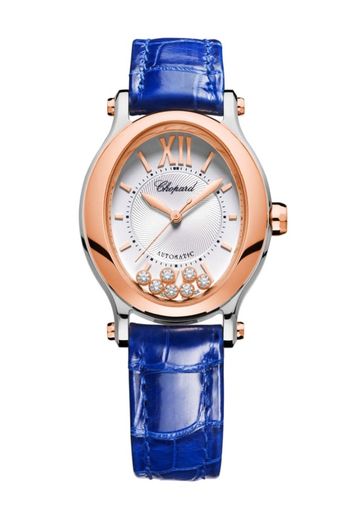 Chopard Happy Sport Oval Stainless Steel and Ethical Rose Gold & Diamonds Ladies Watch - Premium Luxury Product