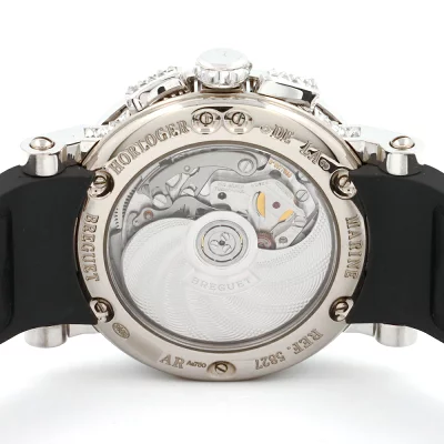 Breguet Marine Chronograph 18K White Gold & Diamonds & Sapphires Men's Watch - Premium Luxury Product