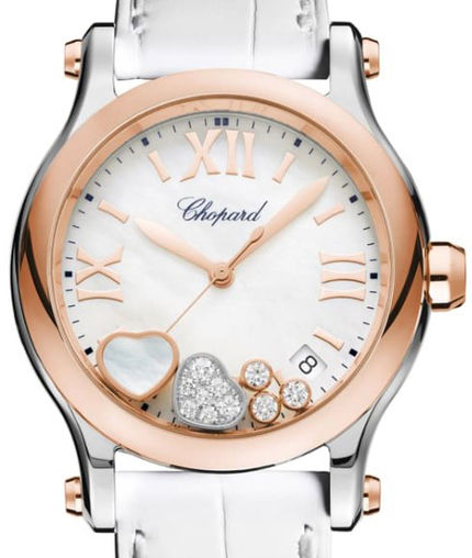 Chopard Happy Sport Stainlees steel and Ethical Rose Gold & Diamonds Ladies Watch - Premium Luxury Product